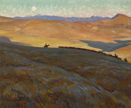 Maynard dixon cattle - cattle, country